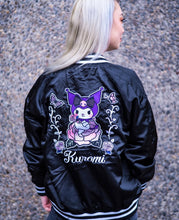 Load image into Gallery viewer, Sanrio Kuromi Satin Jacket Embroidery Black Sukajan
