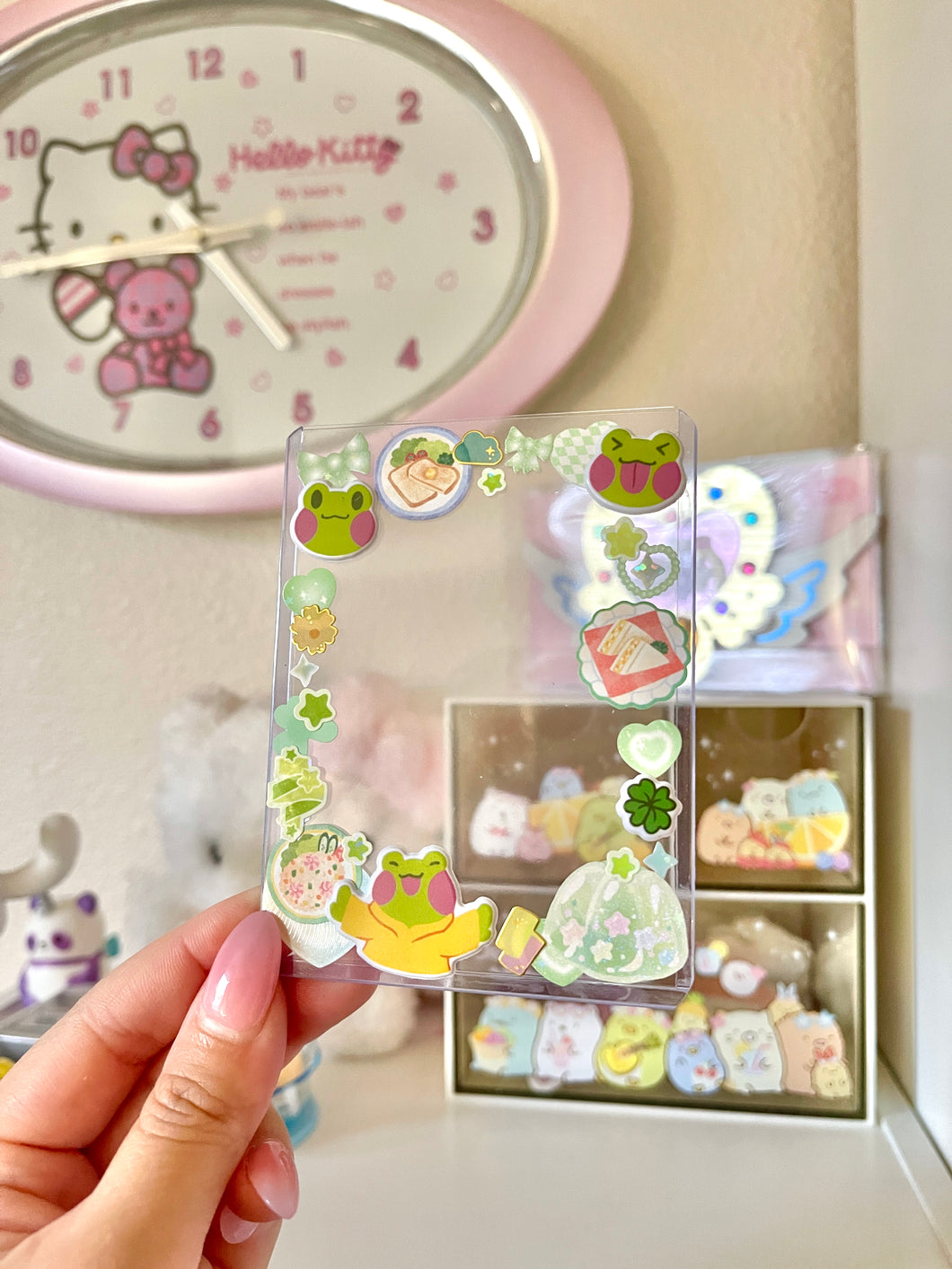 K-pop Deco Top Loader - Frog Puffy Stickers