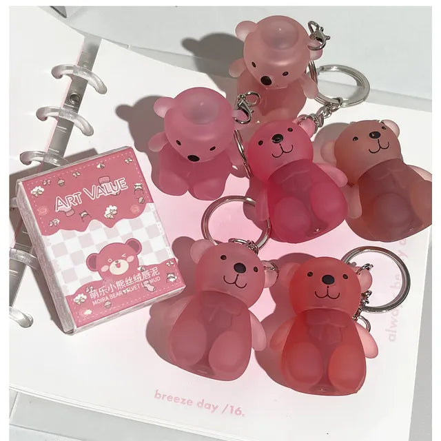 Art Value - Cute Bear Keychain Velvet Lip Mud - 3 Colors