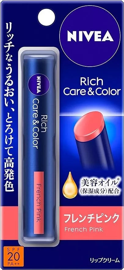 Nivea Japan - Rich Care & Color Lip Balm SPF 20 PA++ [French Pink]