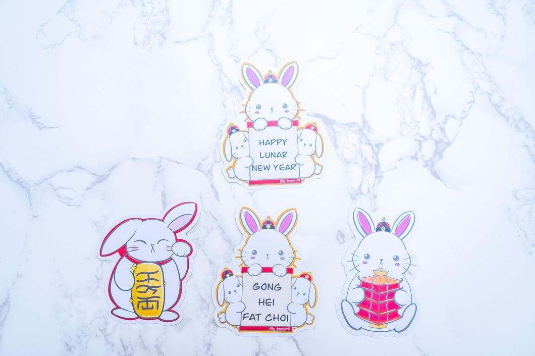 Lunar New Year Bunny Stickers