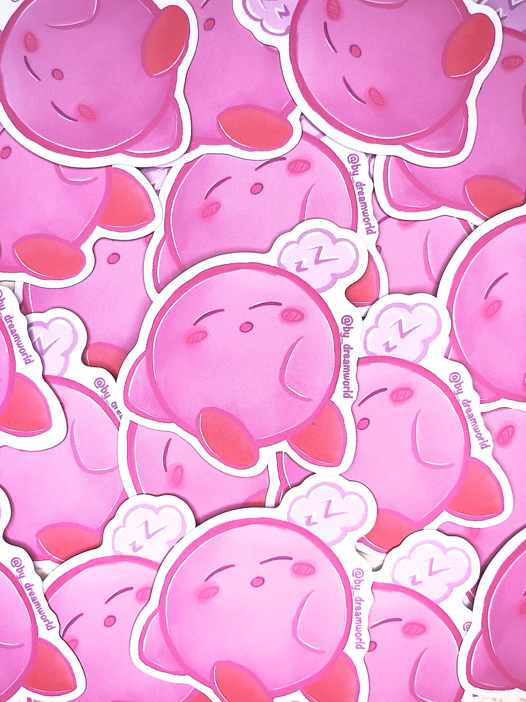 Sleepy Kirby Matte Vinyl Sticker