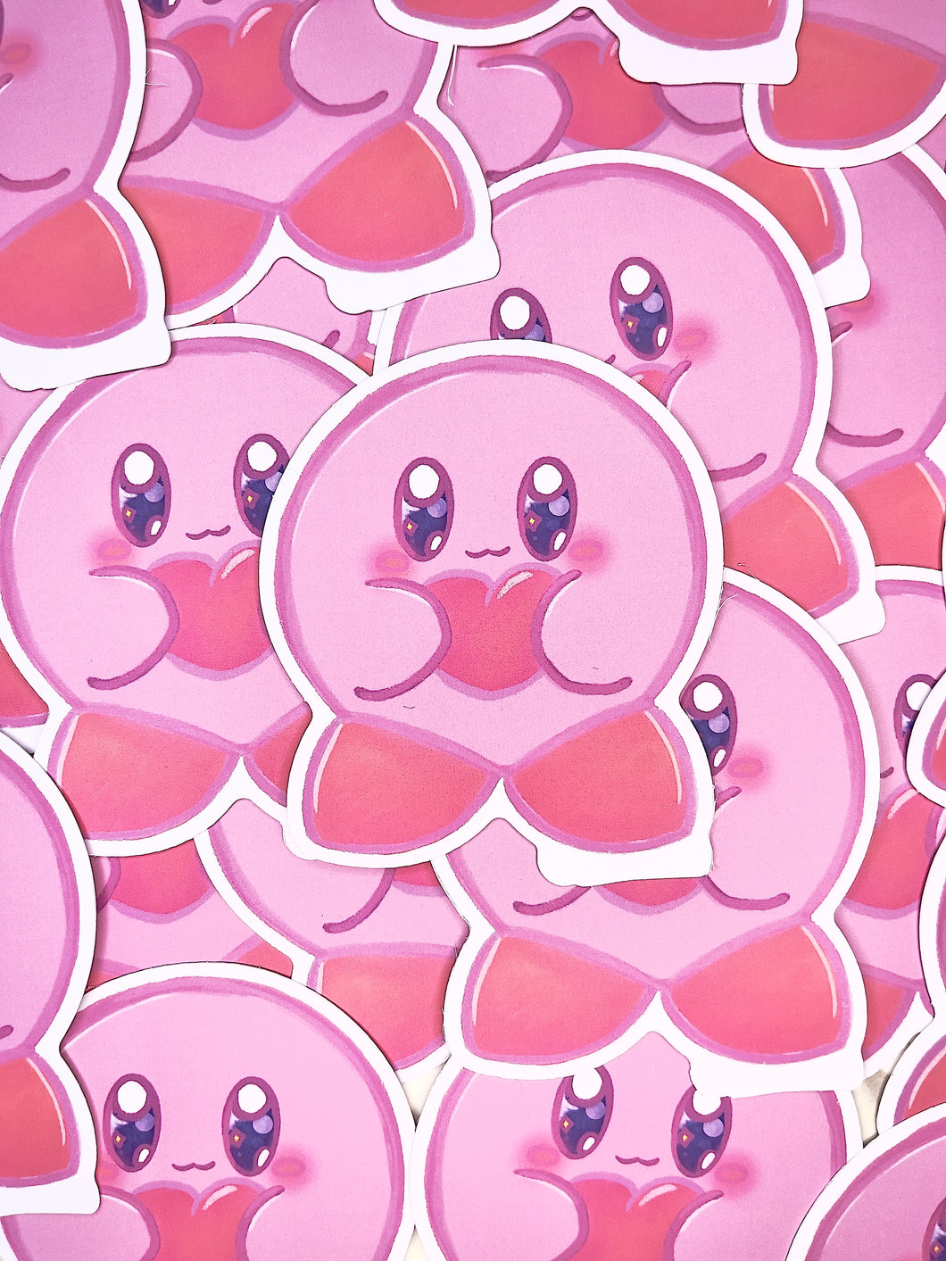 Kirby Heart Matte Vinyl Sticker