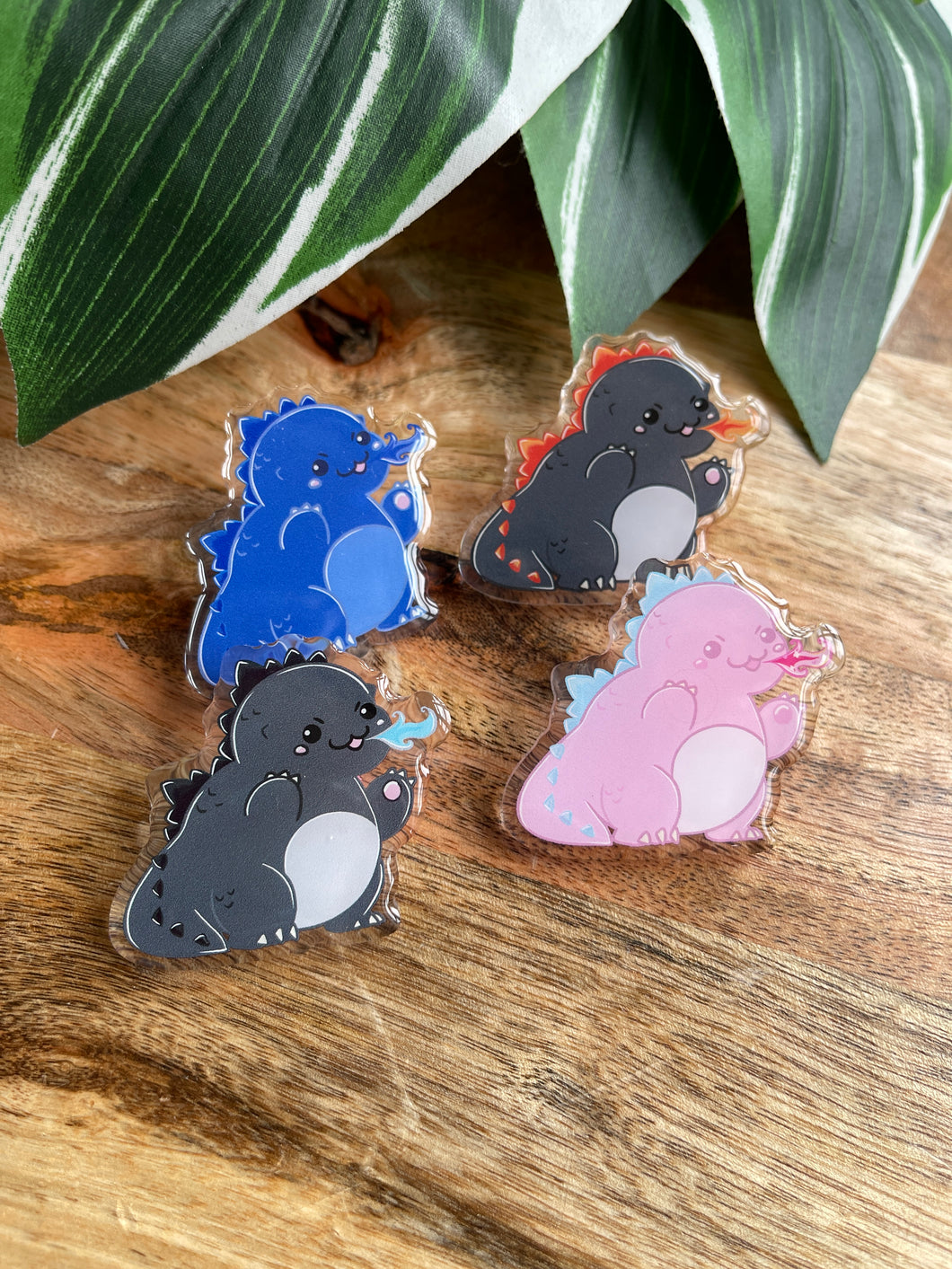 Dreamy Godzilla Acrylic Pins